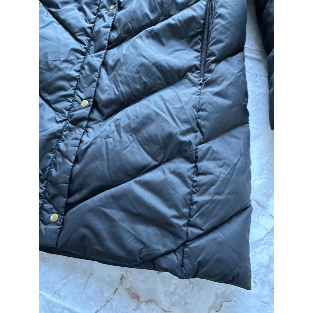 Lands' End Black Nylon Goose Down Filled Coat Women's size XS - Picture 11 of 13